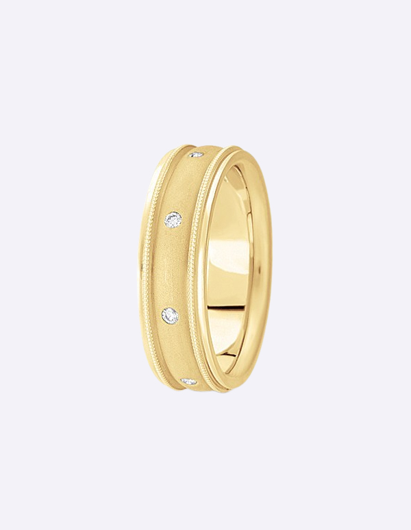 Second image of Diamond Wedding Bands Round Burnish Set