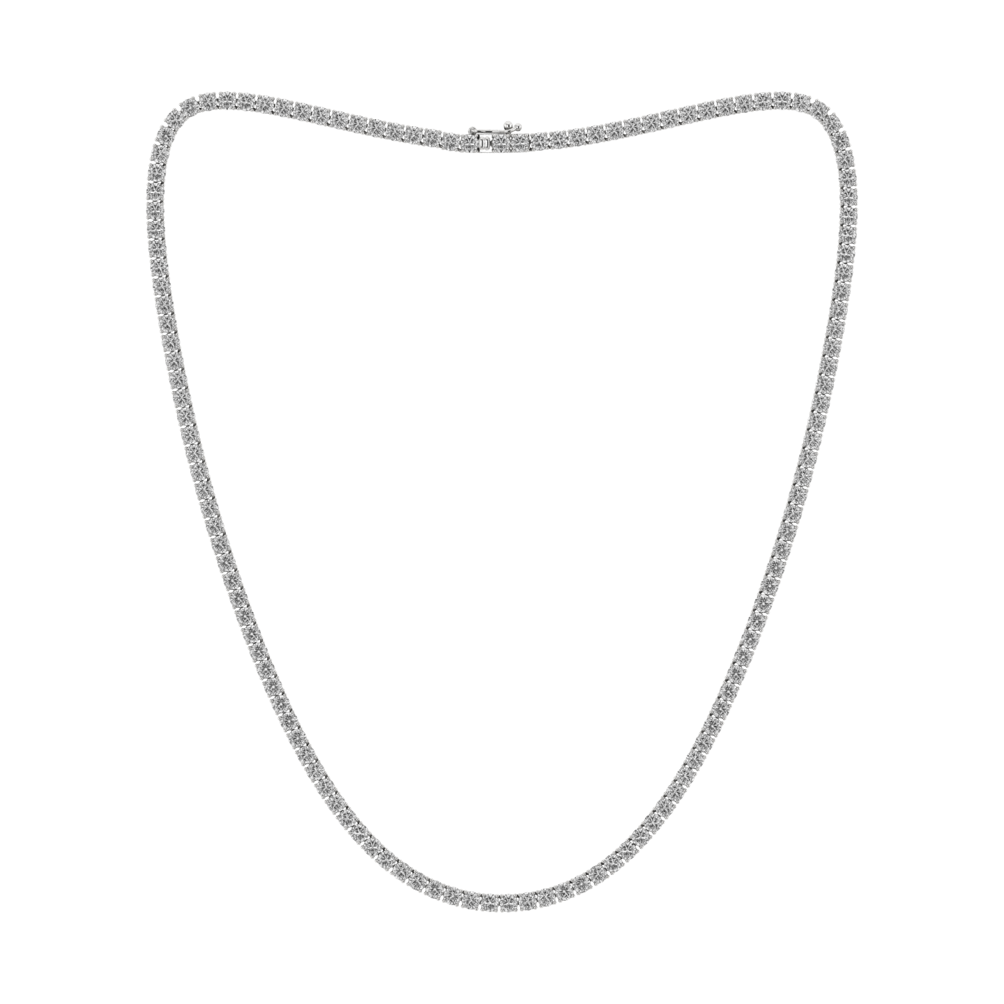14K White 1.8 MM Round Diamond Tennis Necklace-14W