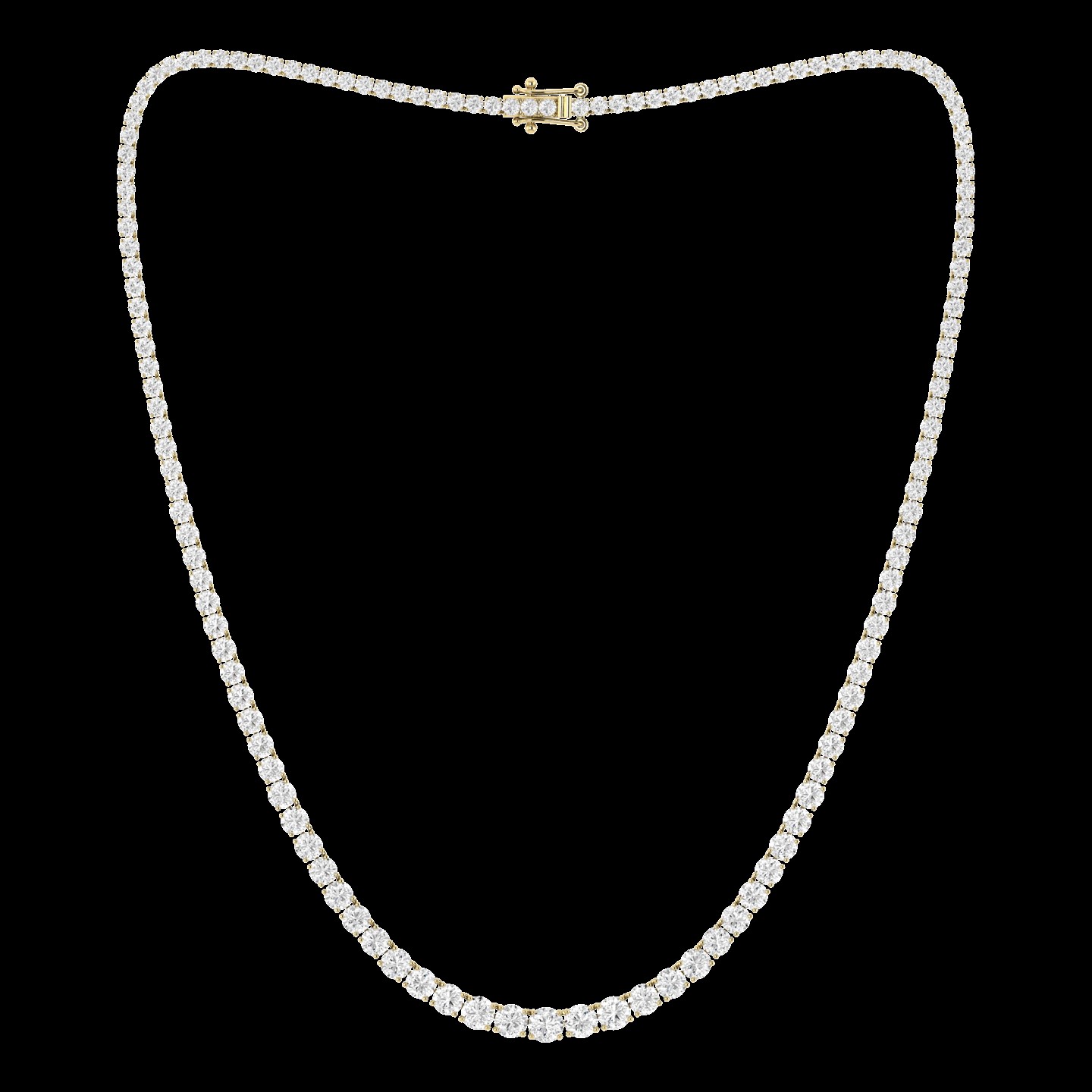 14K Yellow 1.8 MM Round Diamond Tennis Necklace-14Y